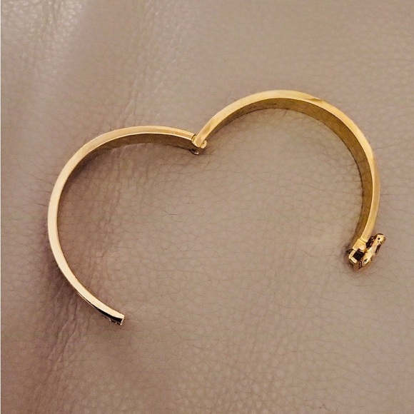 COACH Signature Push Hinged Bangle In Gold/Blush Pink Style $128 - Picture 4 of 5